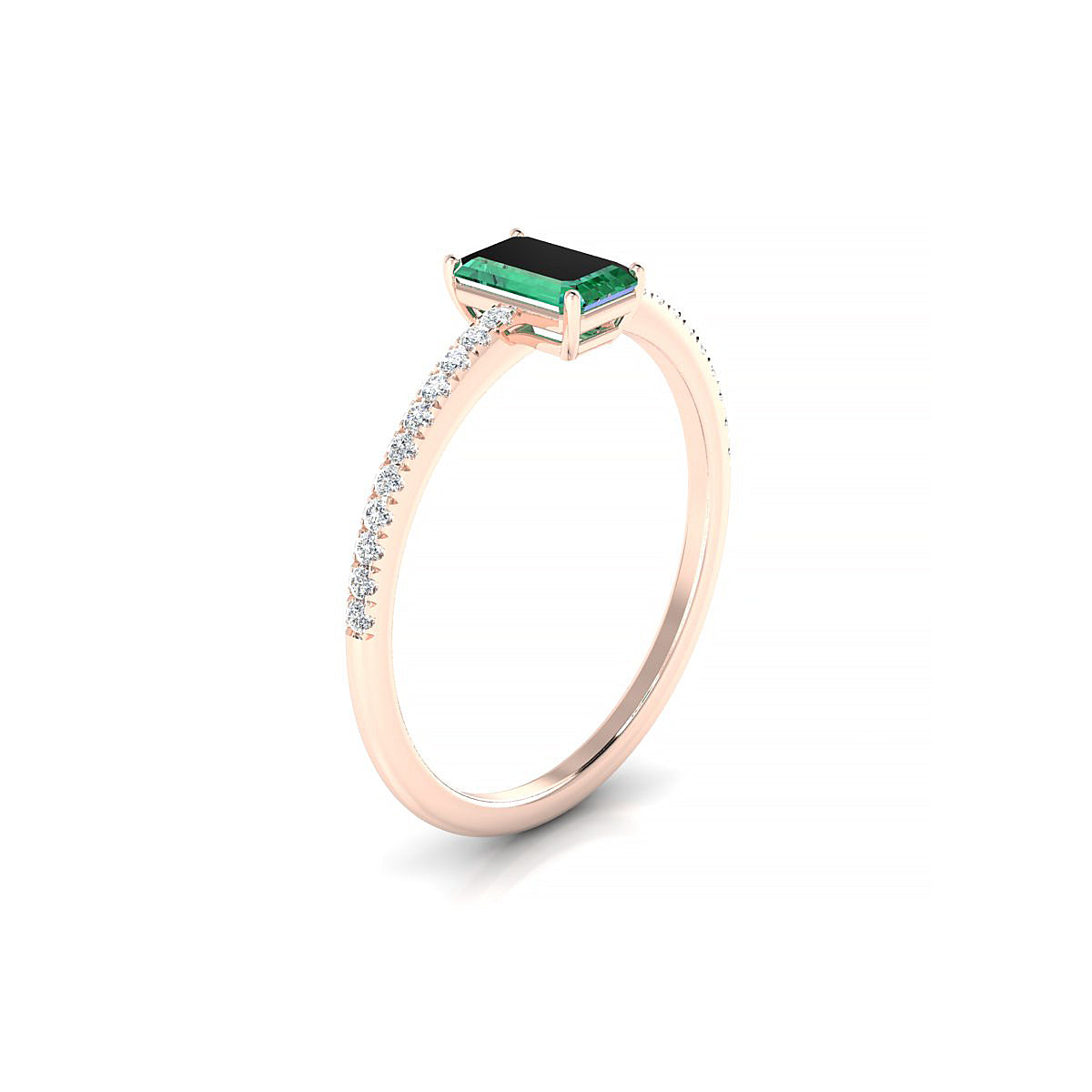 Timeless | 18k Rose Gold 6 x 4 mm Emerald Emerald Ring