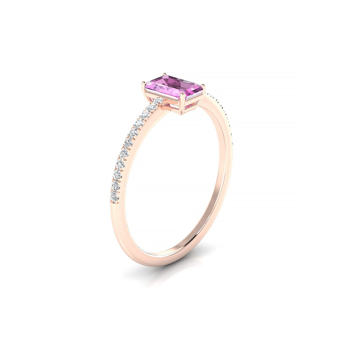 Timeless | 18k Rose Gold 6 x 4 mm Emerald Pink Sapphire Ring