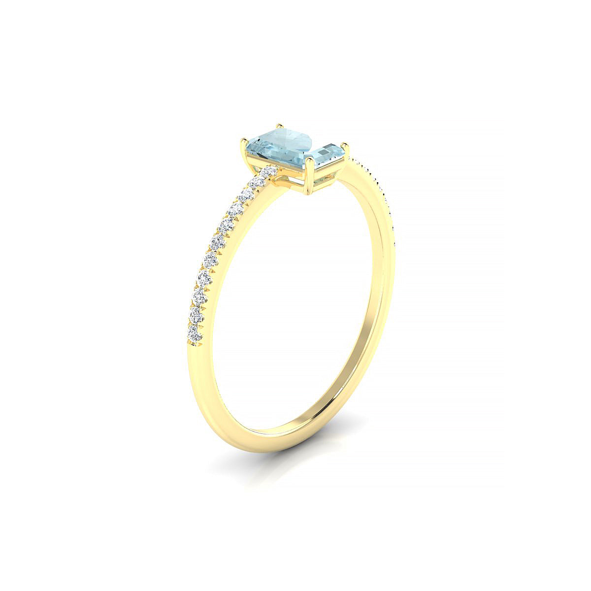 Timeless | 18k Yellow Gold 6 x 4 mm Emerald Aquamarine Ring