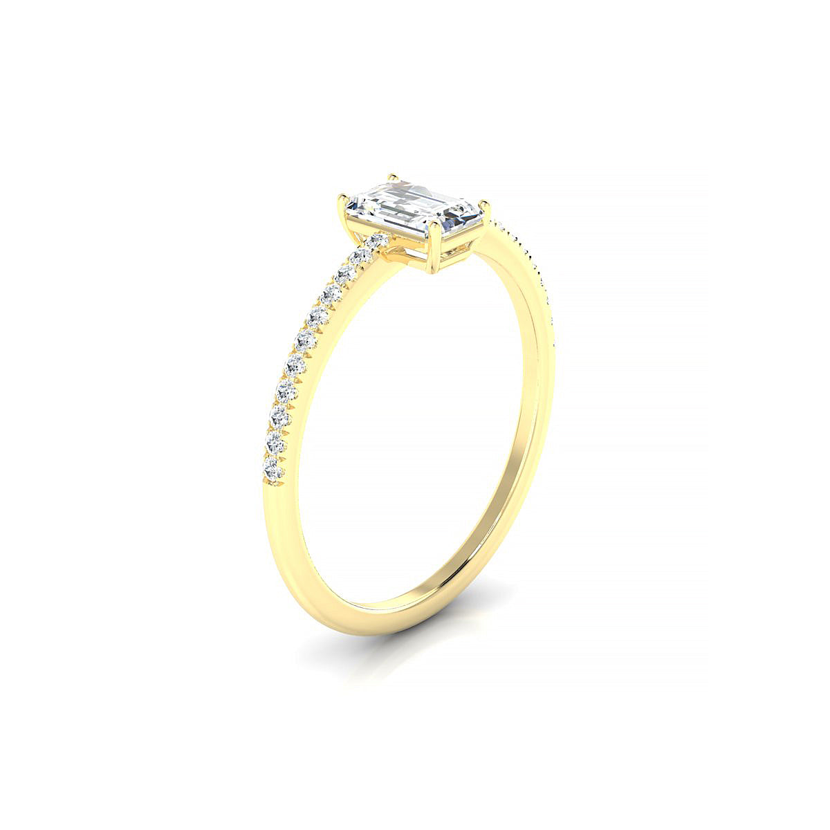 Timeless | 18k Yellow Gold 6 x 4 mm Emerald Diamond Ring