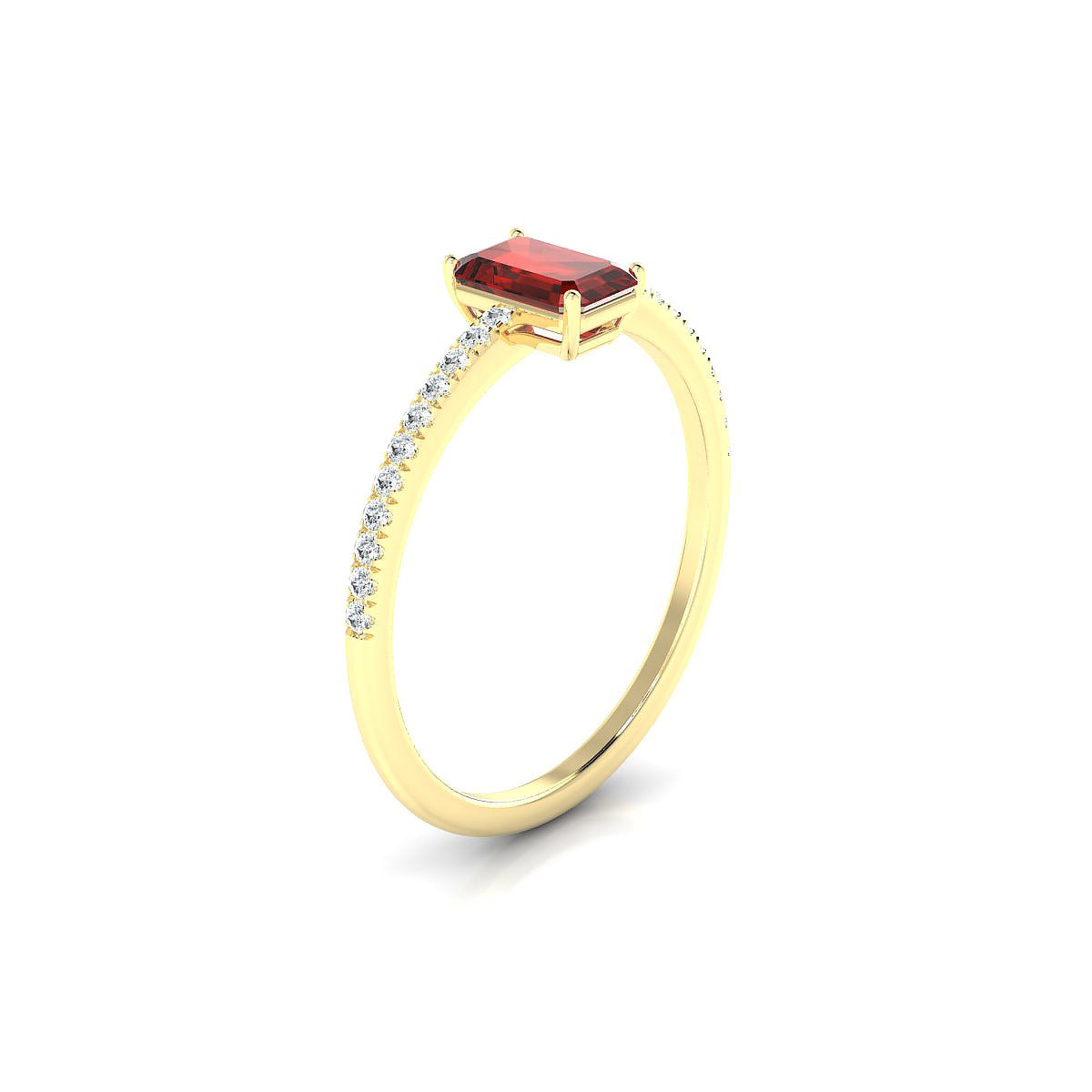 Timeless | 18k Yellow Gold 6 x 4 mm Emerald Garnet Ring