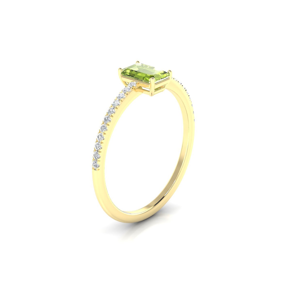 Timeless | 18k Yellow Gold 6 x 4 mm Emerald Peridot Ring