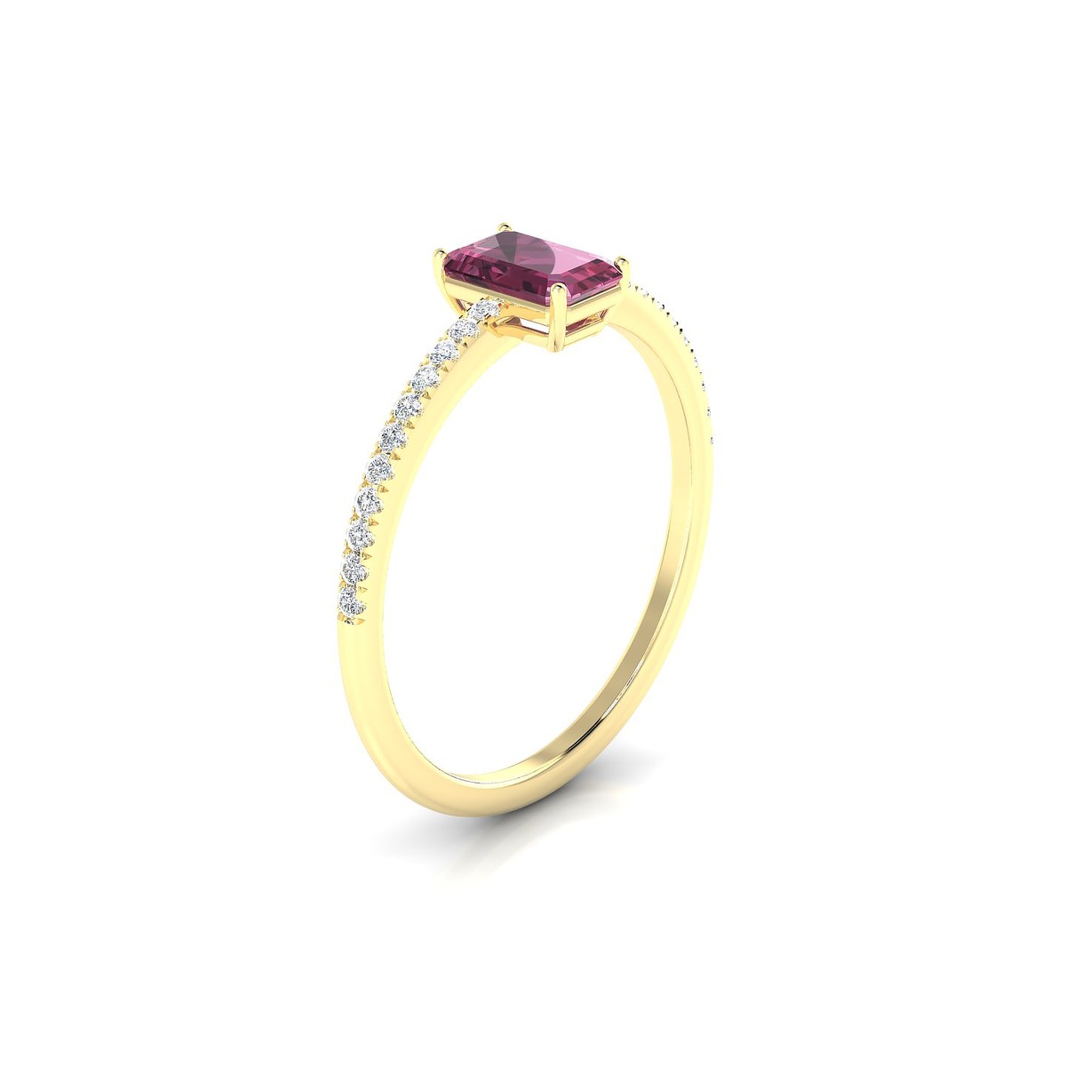 Timeless | 18k Yellow Gold 6 x 4 mm Emerald Rhodolite Ring