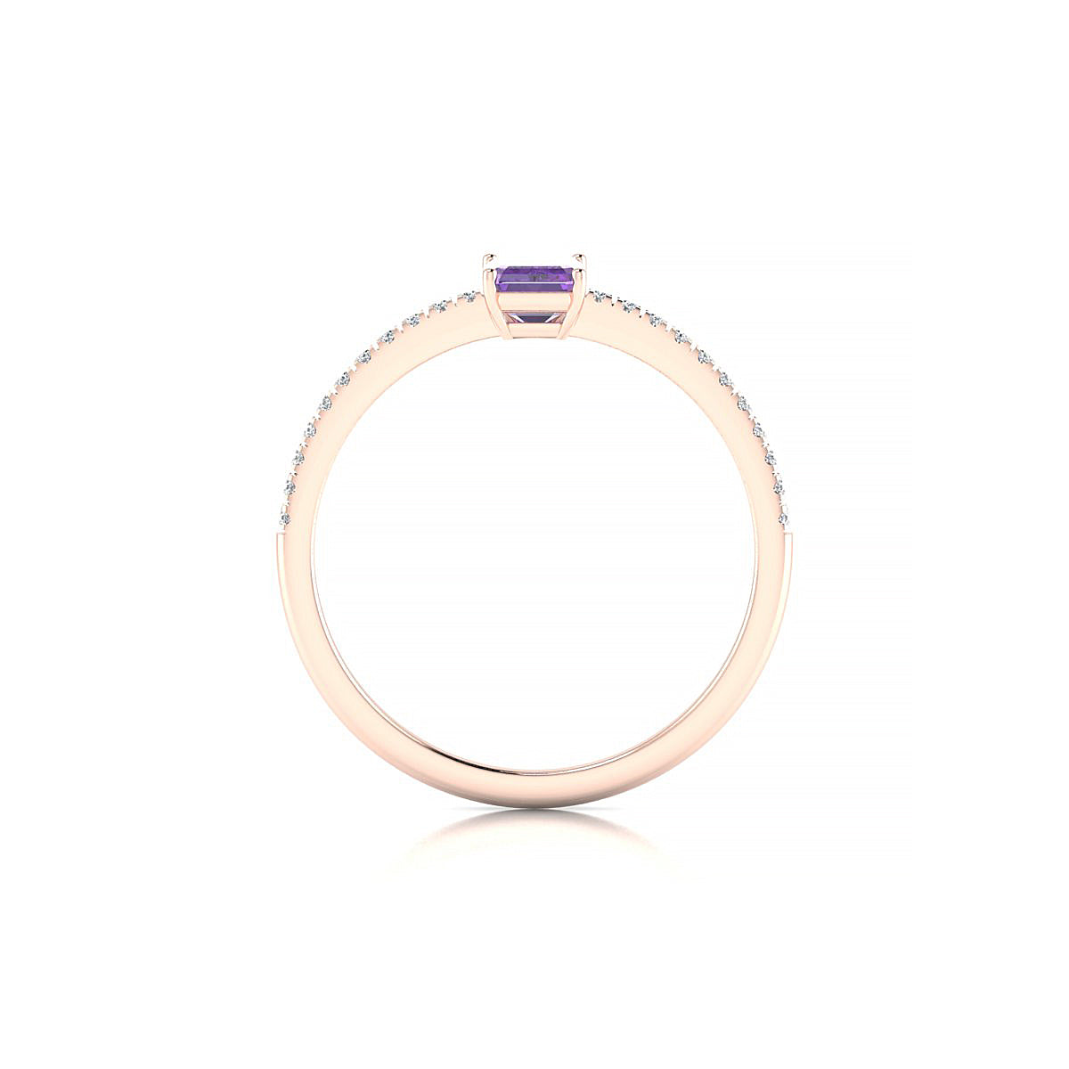 Timeless | 18k Rose Gold 6 x 4 mm Emerald Amethyst Ring