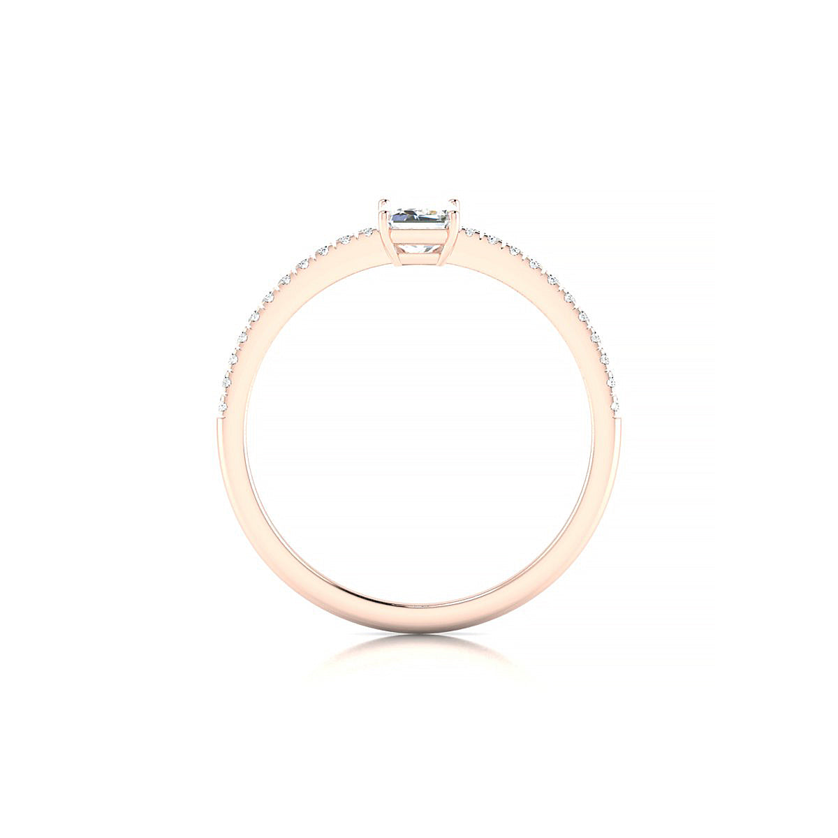 Timeless | 18k Rose Gold 6 x 4 mm Emerald Diamond Ring