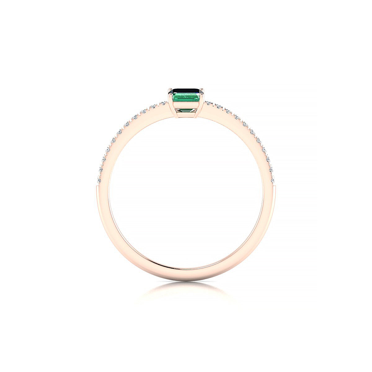 Timeless | 18k Rose Gold 6 x 4 mm Emerald Emerald Ring