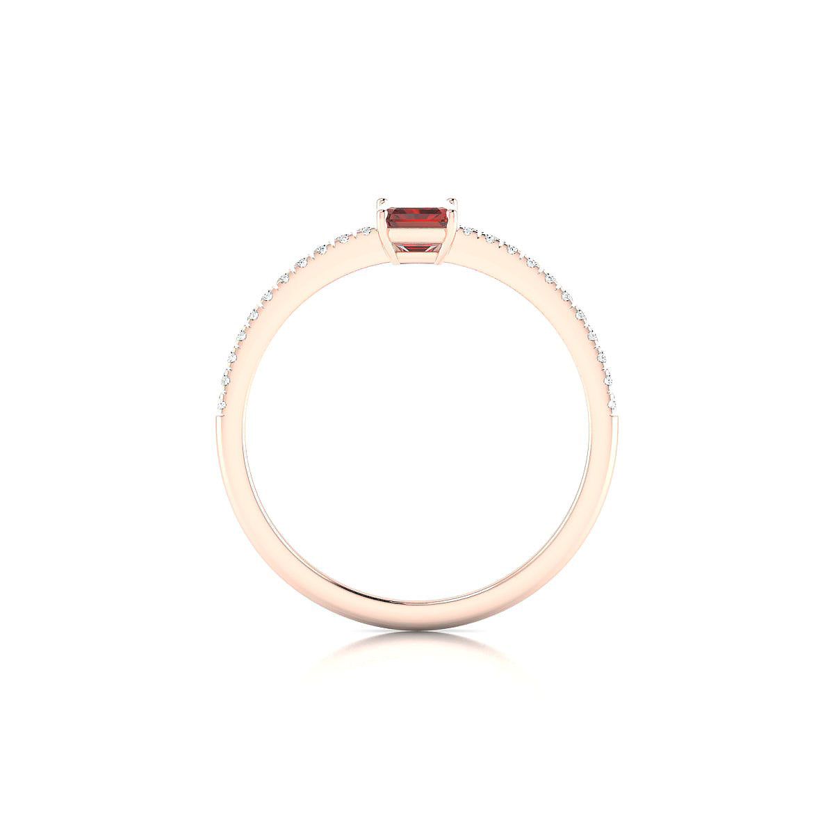 Timeless | 18k Rose Gold 6 x 4 mm Emerald Garnet Ring