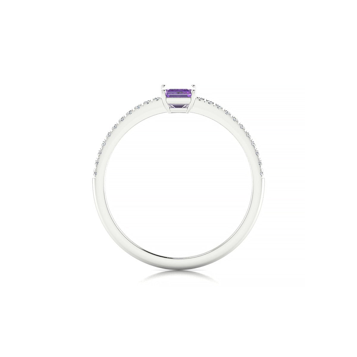 Timeless | 18k White Gold 6 x 4 mm Emerald Amethyst Ring