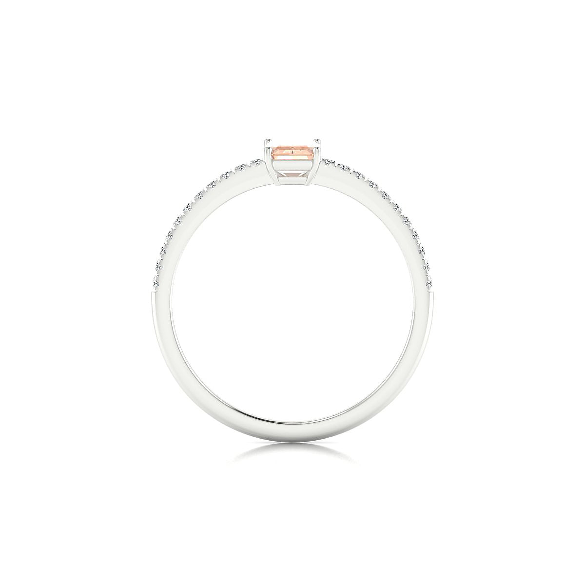 Timeless | 18k White Gold 6 x 4 mm Emerald Morganite Ring