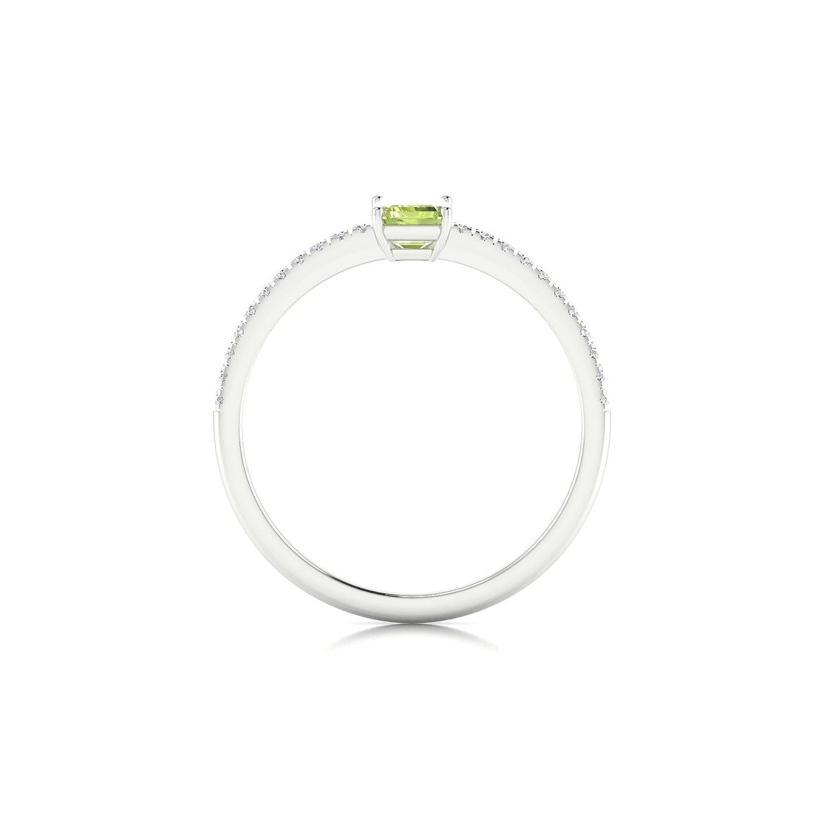 Timeless | 18k White Gold 6 x 4 mm Emerald Peridot Ring