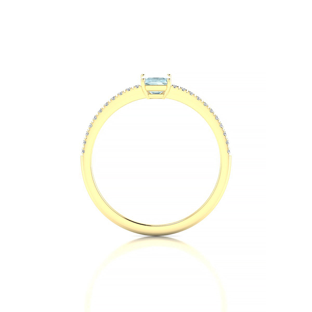Timeless | 18k Yellow Gold 6 x 4 mm Emerald Aquamarine Ring