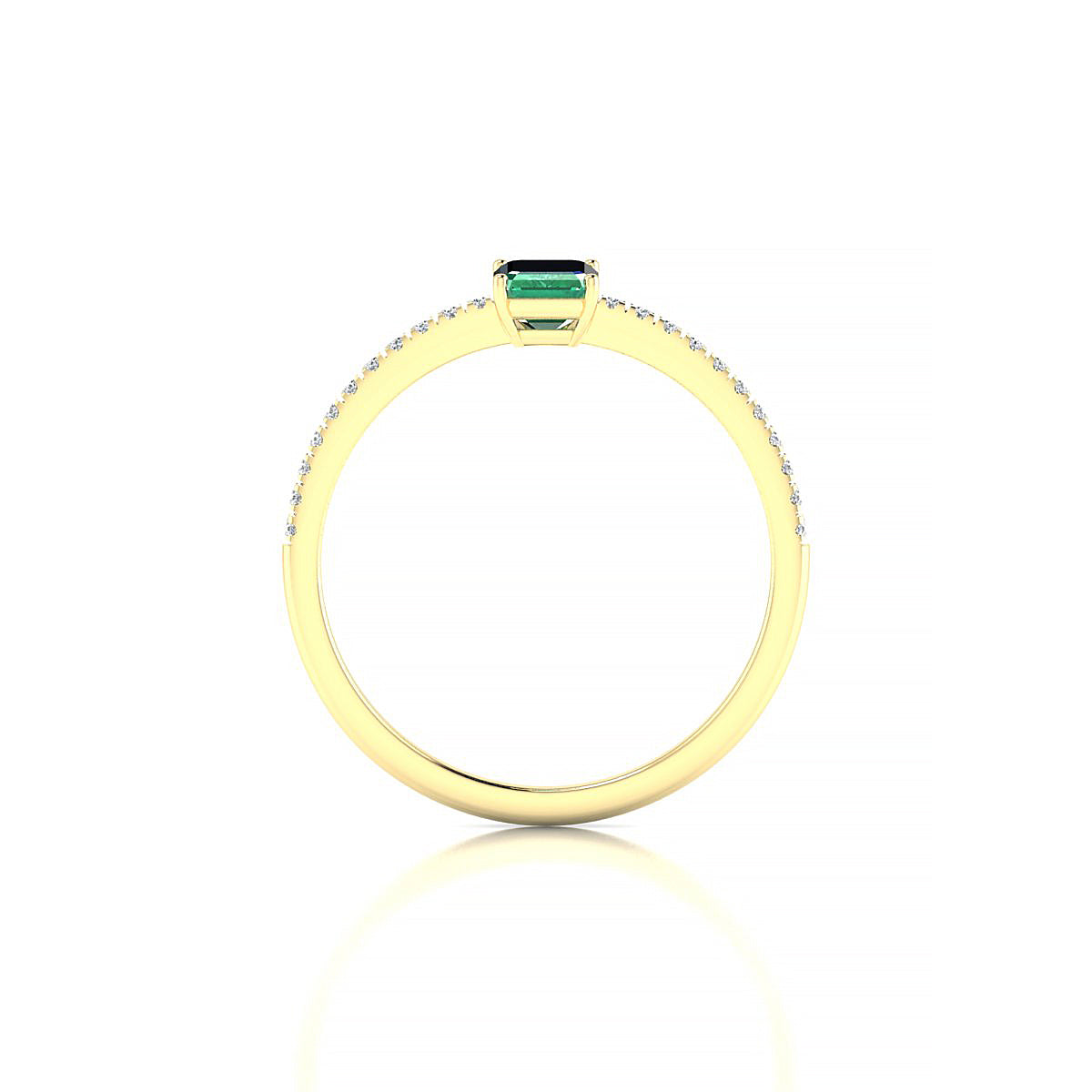 Timeless | 18k Yellow Gold 6 x 4 mm Emerald Emerald Ring