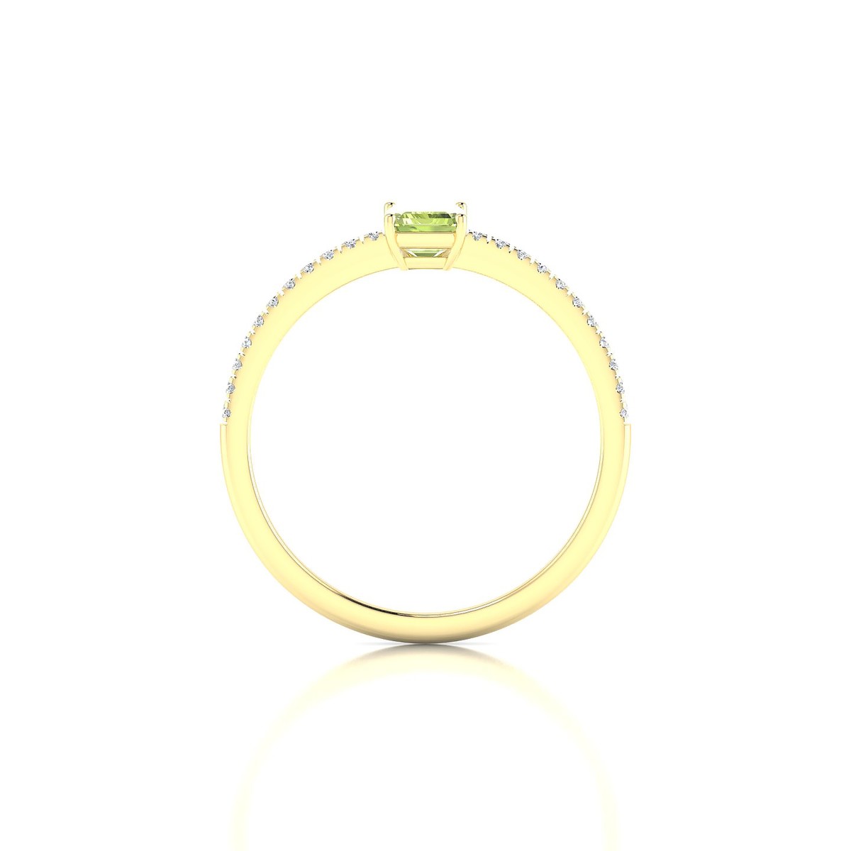 Timeless | 18k Yellow Gold 6 x 4 mm Emerald Peridot Ring