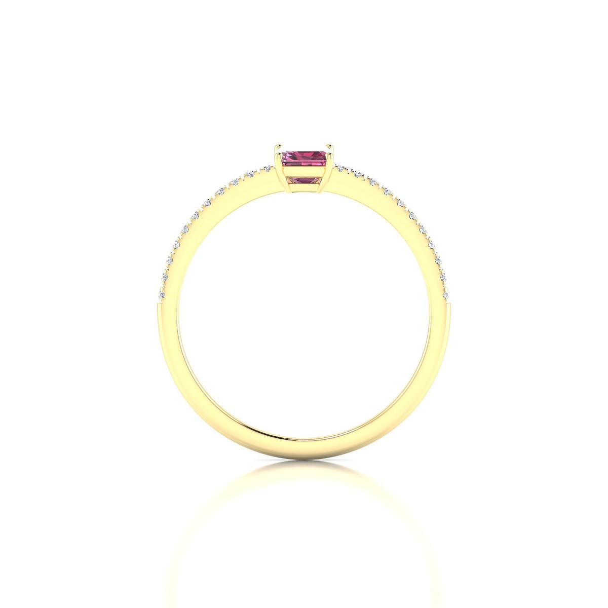 Timeless | 18k Yellow Gold 6 x 4 mm Emerald Rhodolite Ring