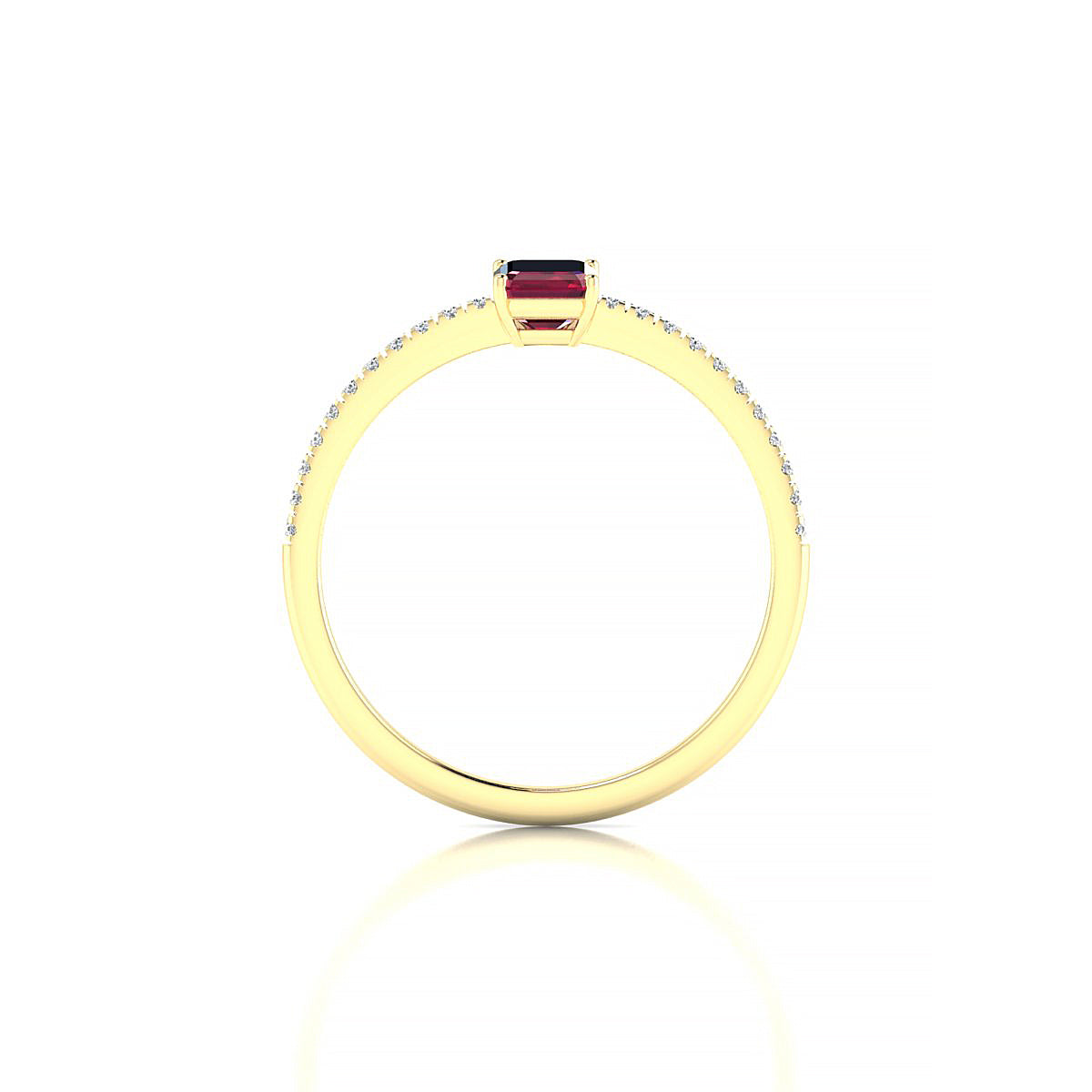 Timeless | 18k Yellow Gold 6 x 4 mm Emerald Ruby Ring