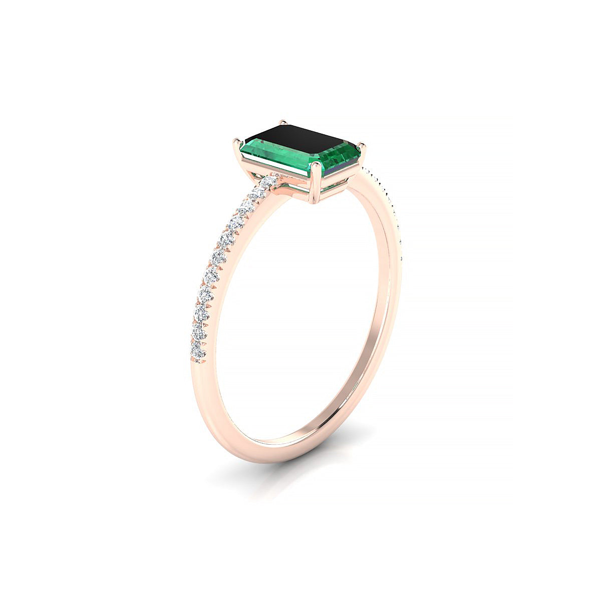 Timeless | 18k Rose Gold 7 x 5 mm Emerald Emerald Ring