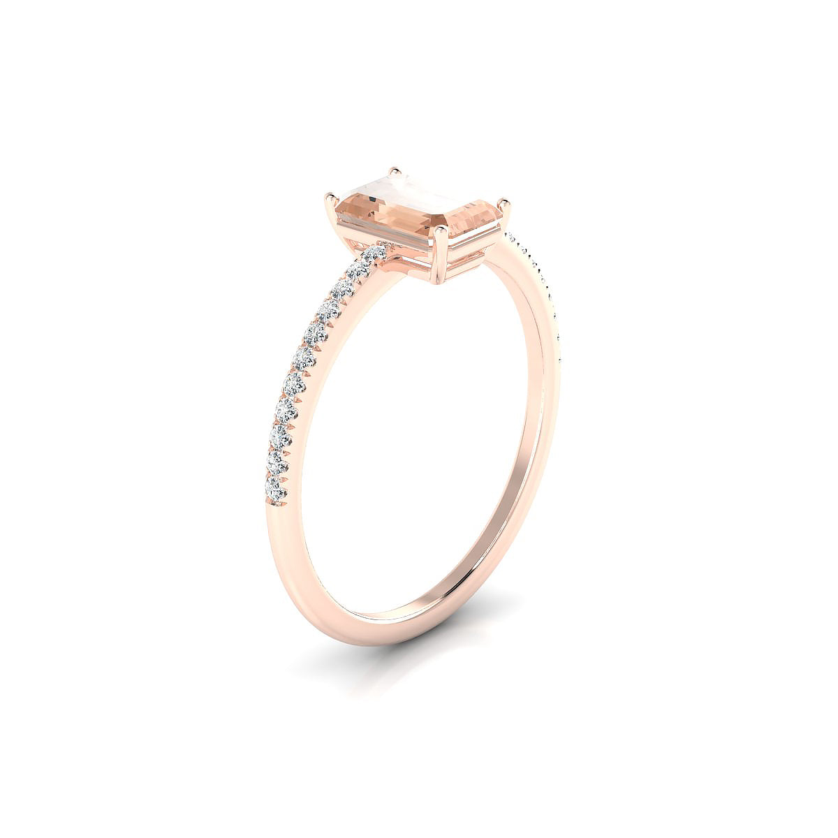 Timeless | 18k Rose Gold 7 x 5 mm Emerald Morganite Ring