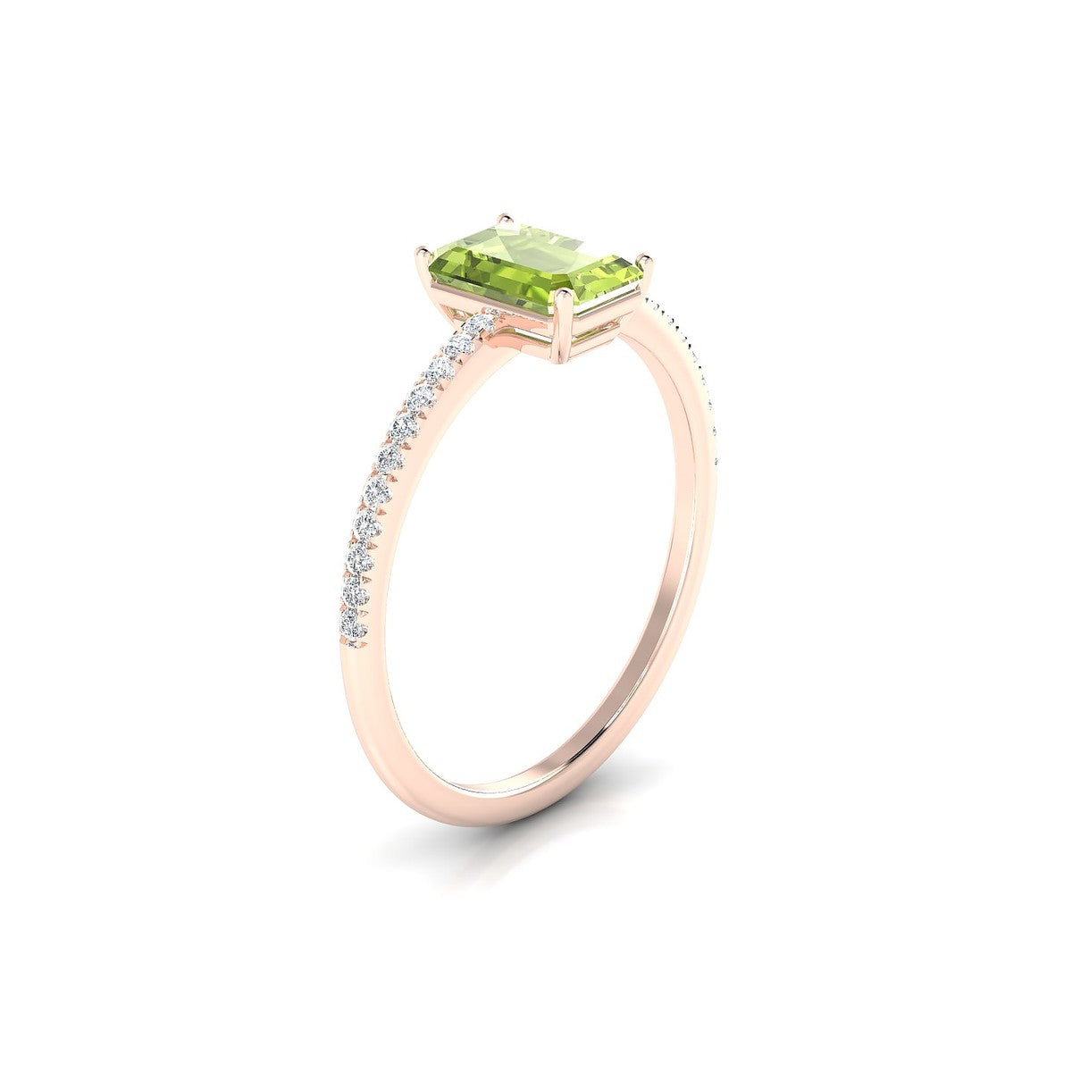 Timeless | 18k Rose Gold 7 x 5 mm Emerald Peridot Ring