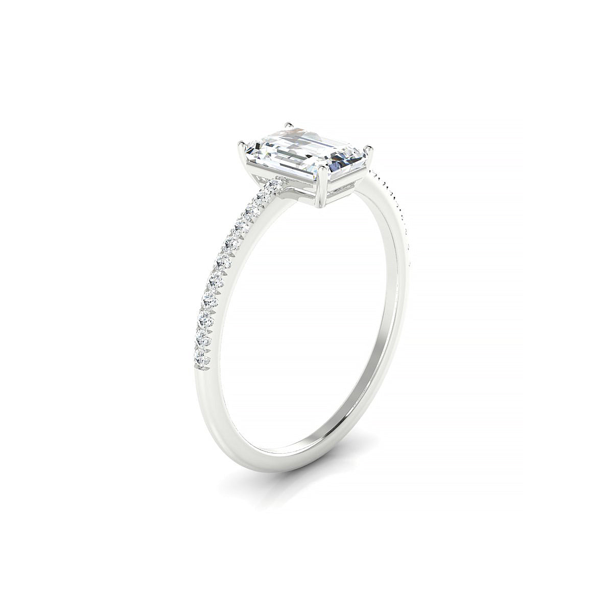 Timeless | 18k White Gold 7 x 5 mm Emerald Diamond Ring