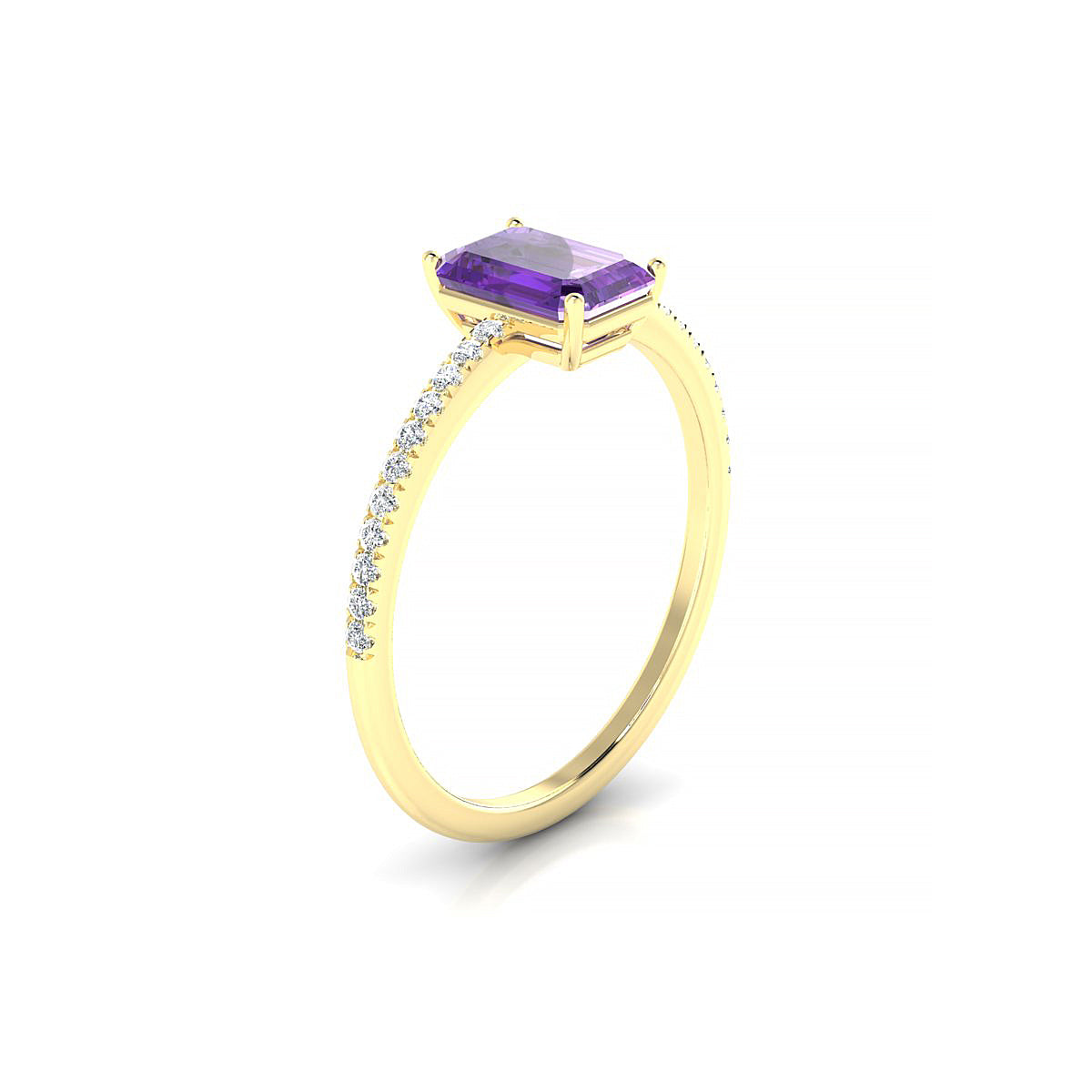 Timeless | 18k Yellow Gold 7 x 5 mm Emerald Amethyst Ring
