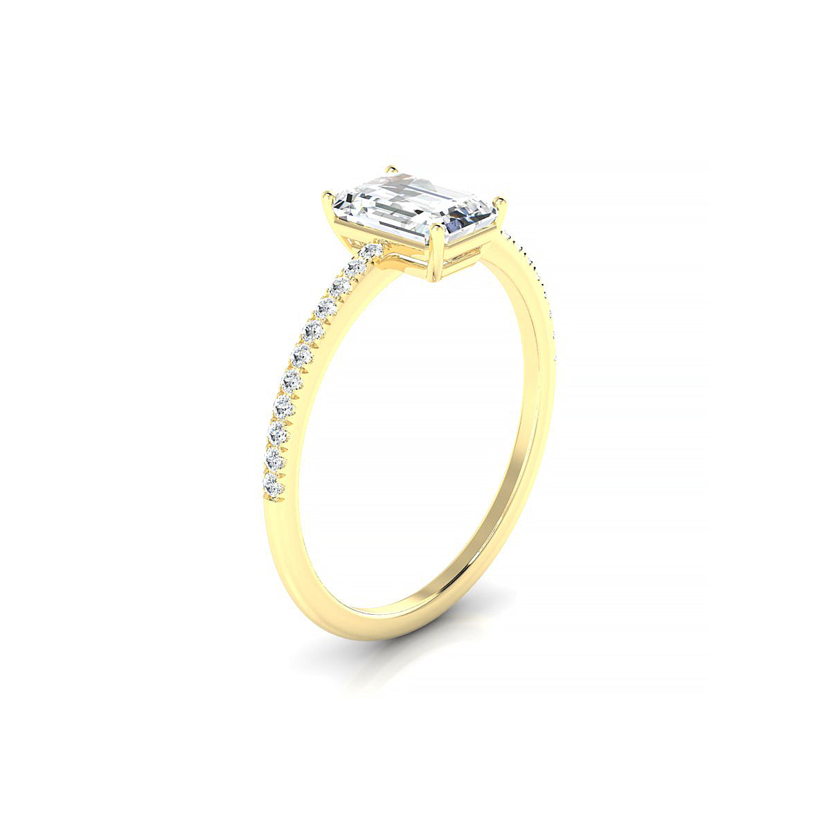 Timeless | 18k Yellow Gold 7 x 5 mm Emerald Diamond Ring