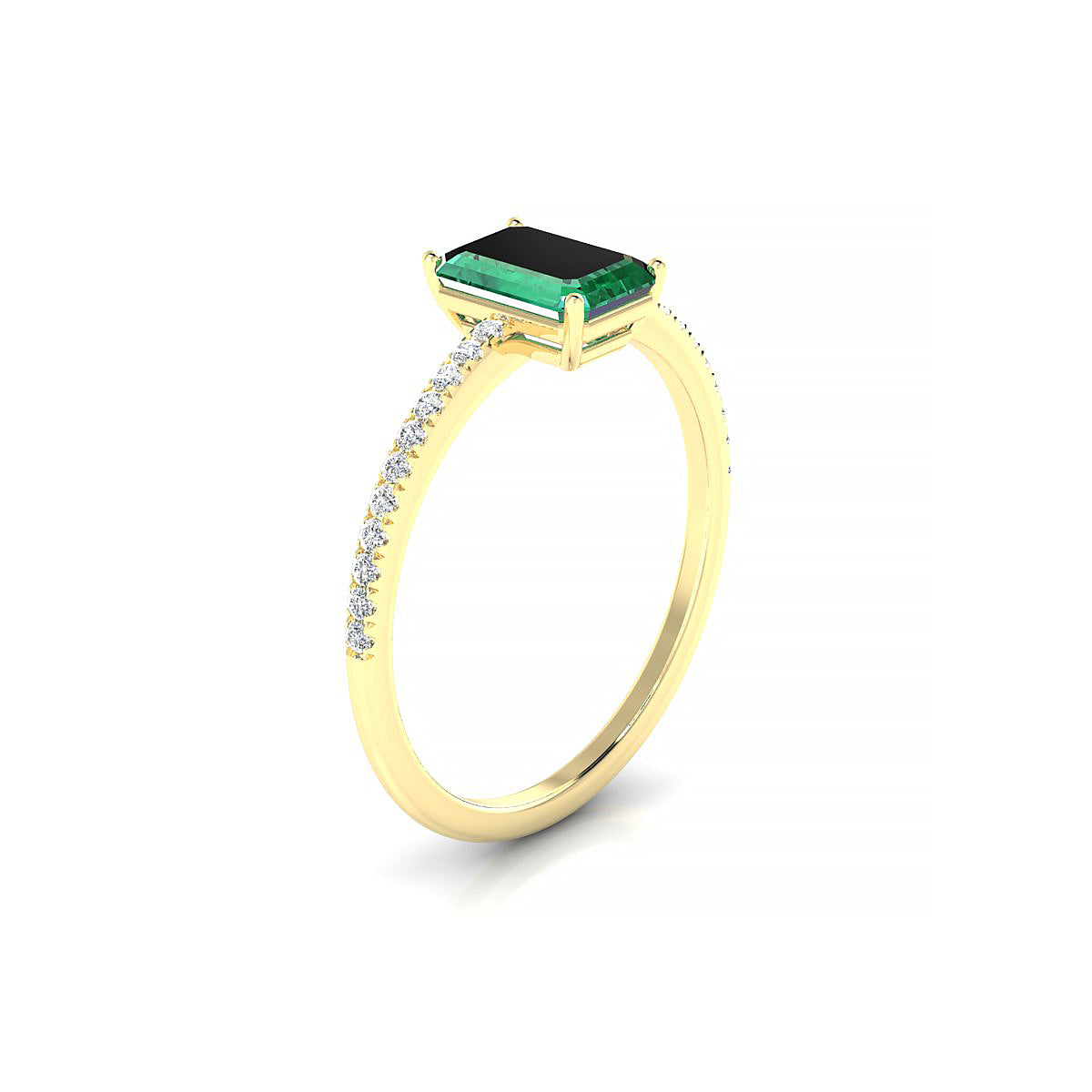 Timeless | 18k Yellow Gold 7 x 5 mm Emerald Emerald Ring