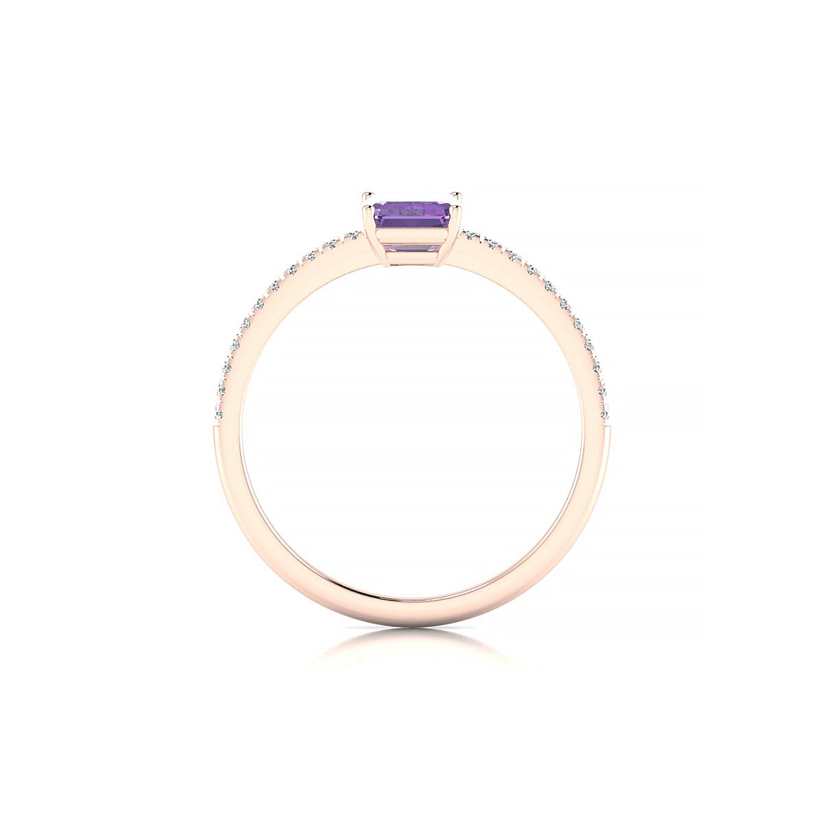 Timeless | 18k Rose Gold 7 x 5 mm Emerald Amethyst Ring