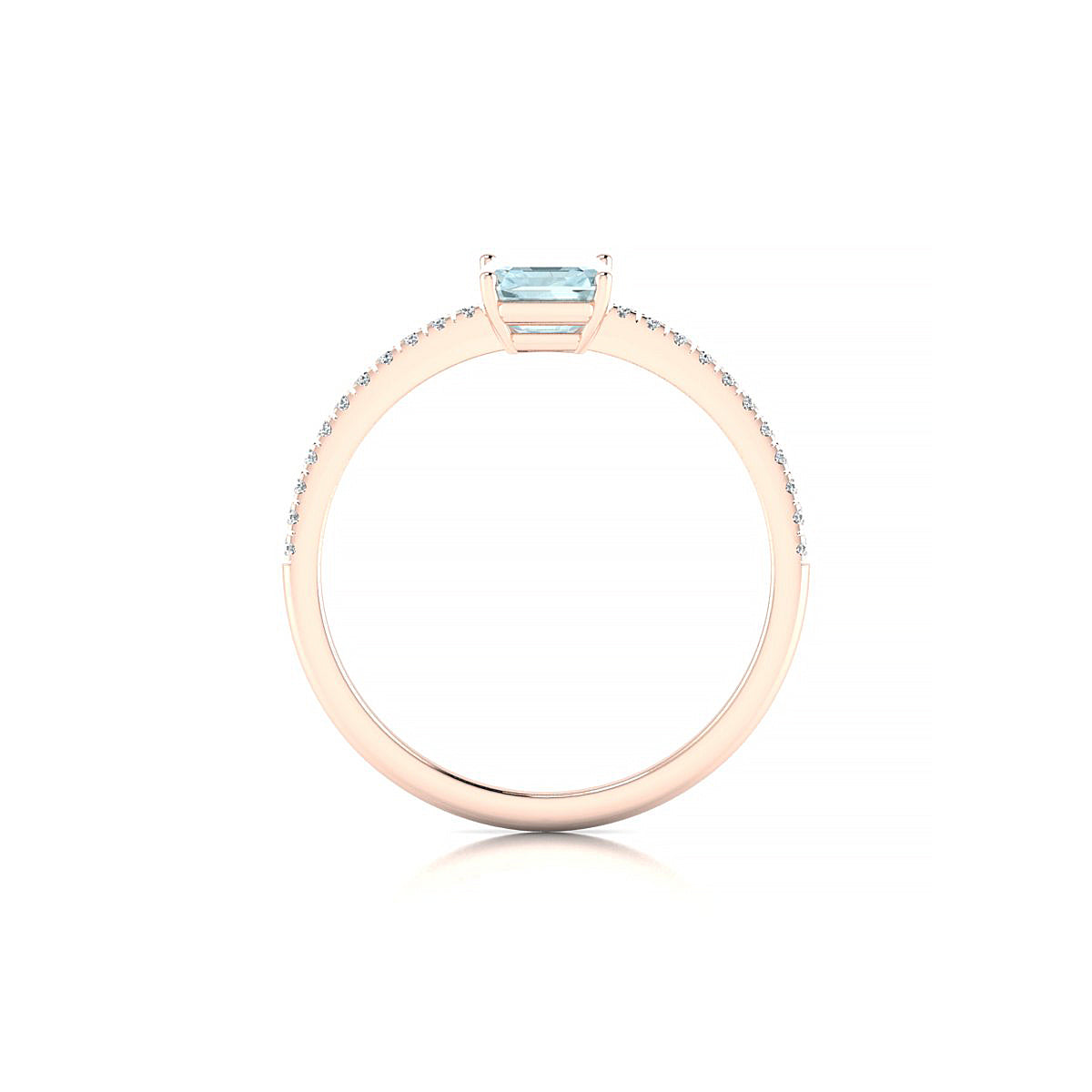 Timeless | 18k Rose Gold 7 x 5 mm Emerald Aquamarine Ring