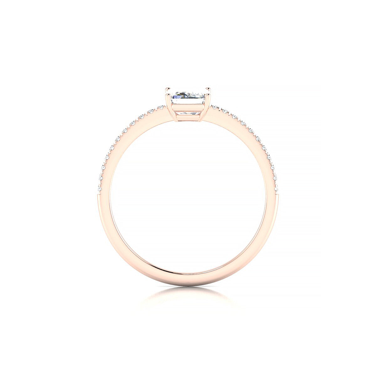 Timeless | 18k Rose Gold 7 x 5 mm Emerald Diamond Ring