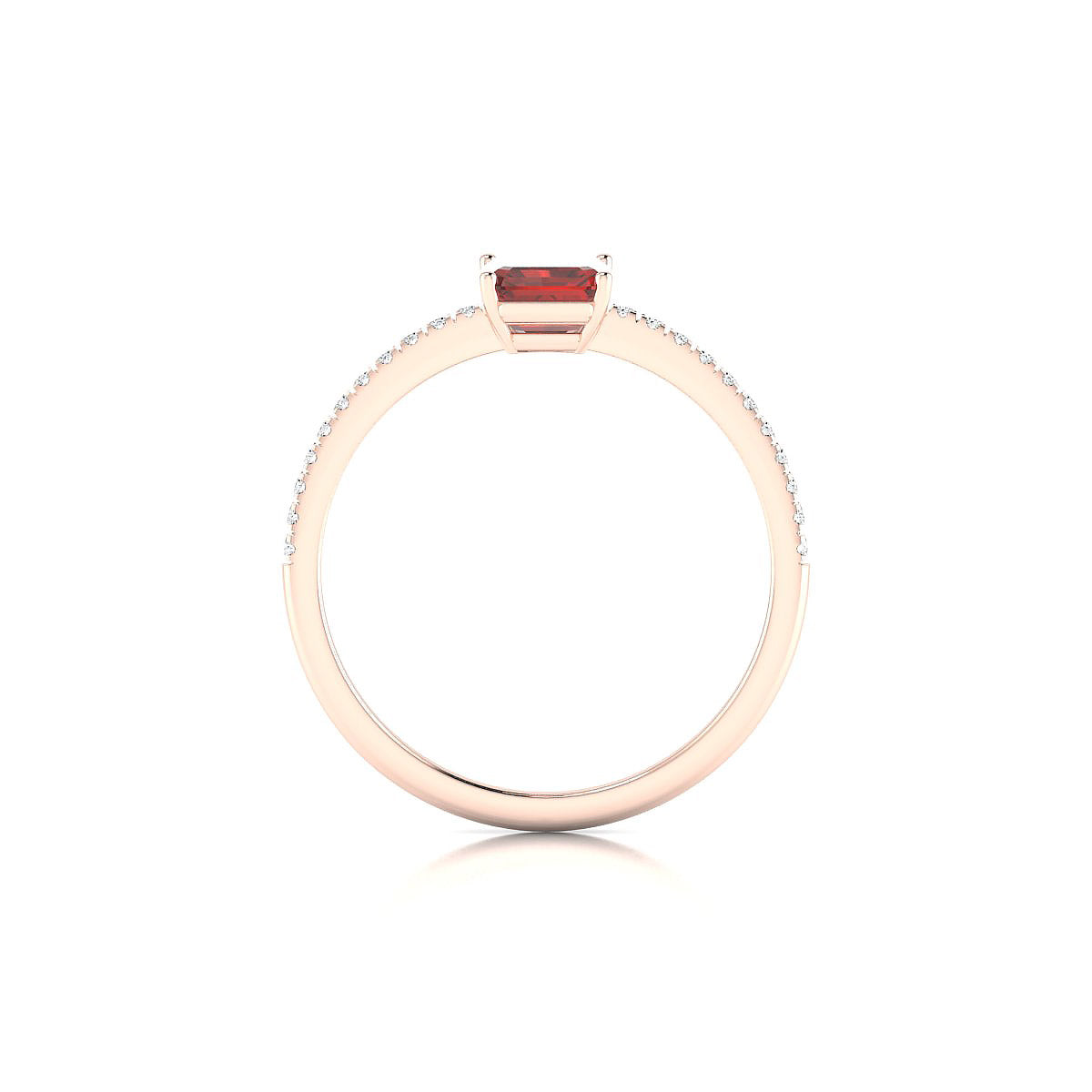 Timeless | 18k Rose Gold 7 x 5 mm Emerald Garnet Ring