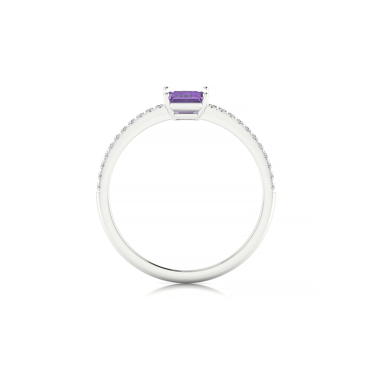 Timeless | 18k White Gold 7 x 5 mm Emerald Amethyst Ring