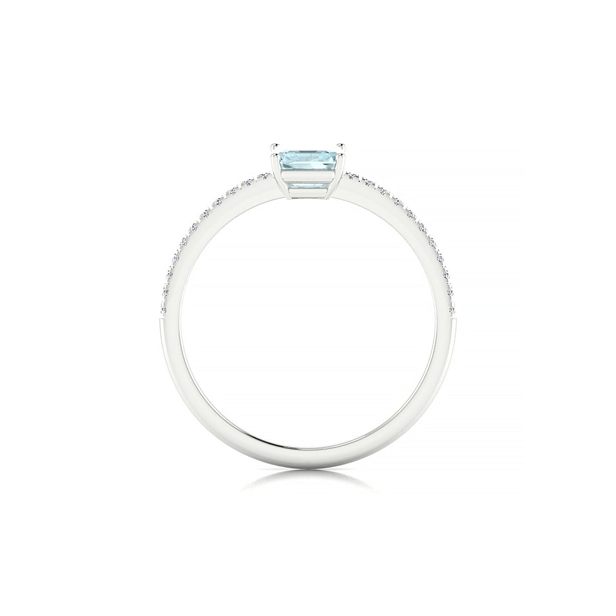 Timeless | 18k White Gold 7 x 5 mm Emerald Aquamarine Ring