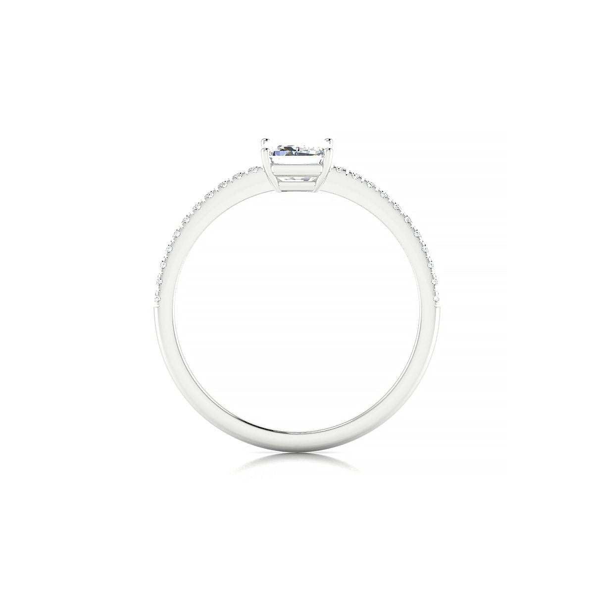 Timeless | 18k White Gold 7 x 5 mm Emerald Diamond Ring