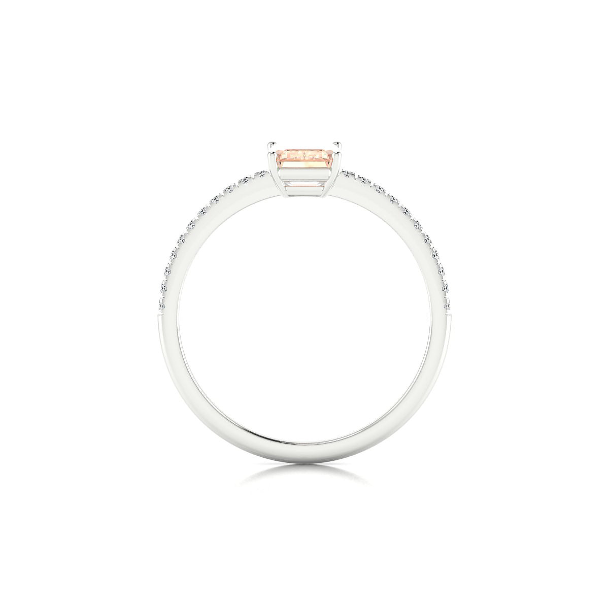 Timeless | 18k White Gold 7 x 5 mm Emerald Morganite Ring