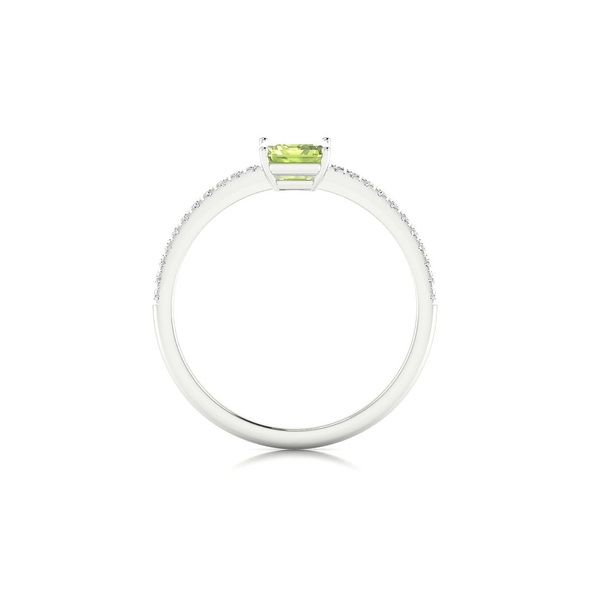 Timeless | 18k White Gold 7 x 5 mm Emerald Peridot Ring