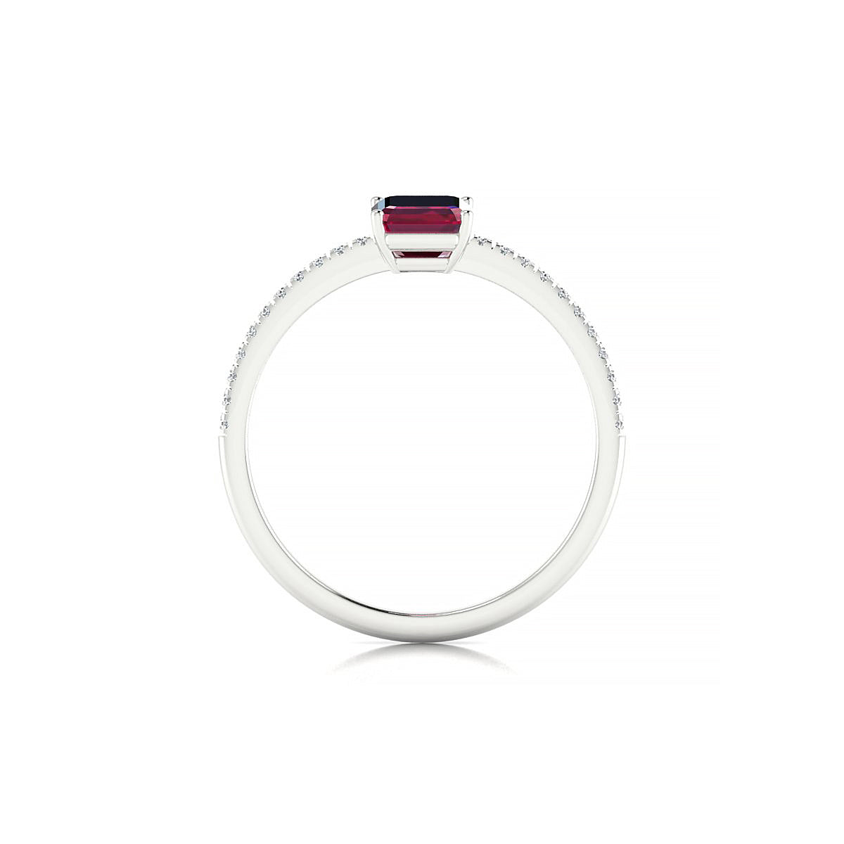 Timeless | 18k White Gold 7 x 5 mm Emerald Ruby Ring