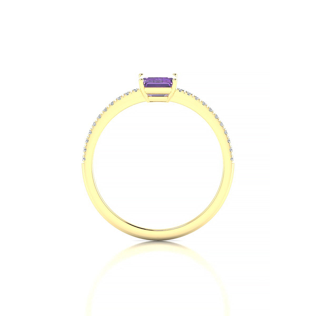 Timeless | 18k Yellow Gold 7 x 5 mm Emerald Amethyst Ring