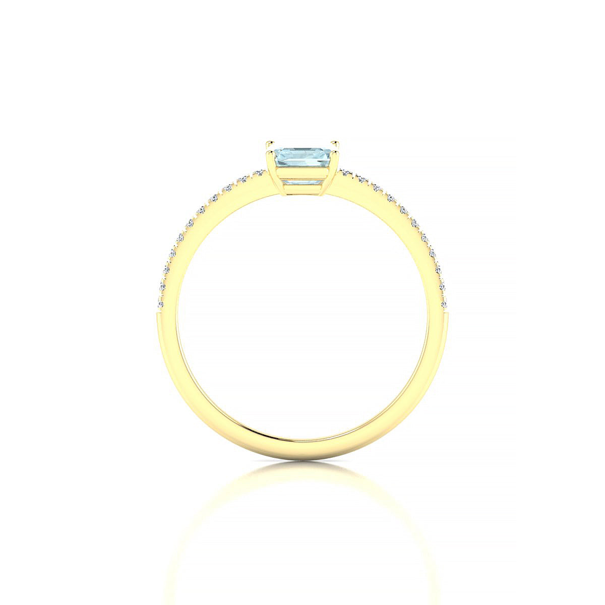 Timeless | 18k Yellow Gold 7 x 5 mm Emerald Aquamarine Ring