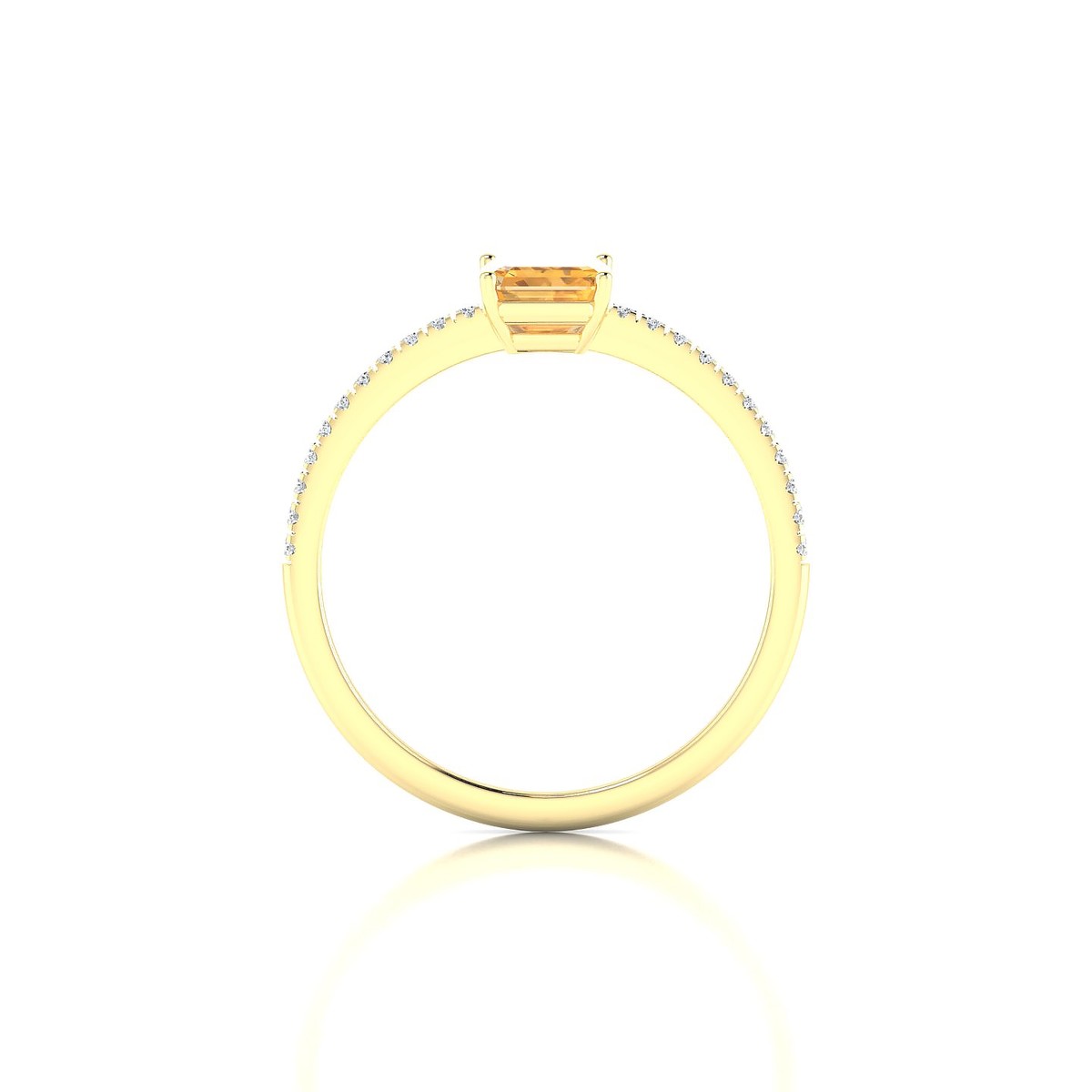 Timeless | 18k Yellow Gold 7 x 5 mm Emerald Citrine Ring