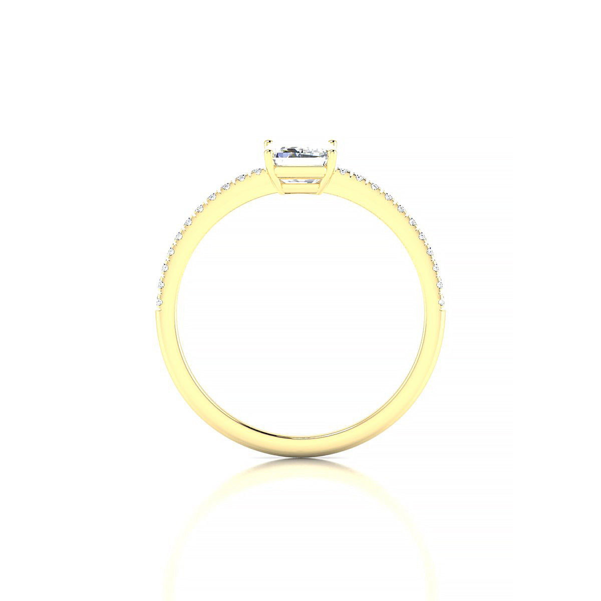 Timeless | 18k Yellow Gold 7 x 5 mm Emerald Diamond Ring