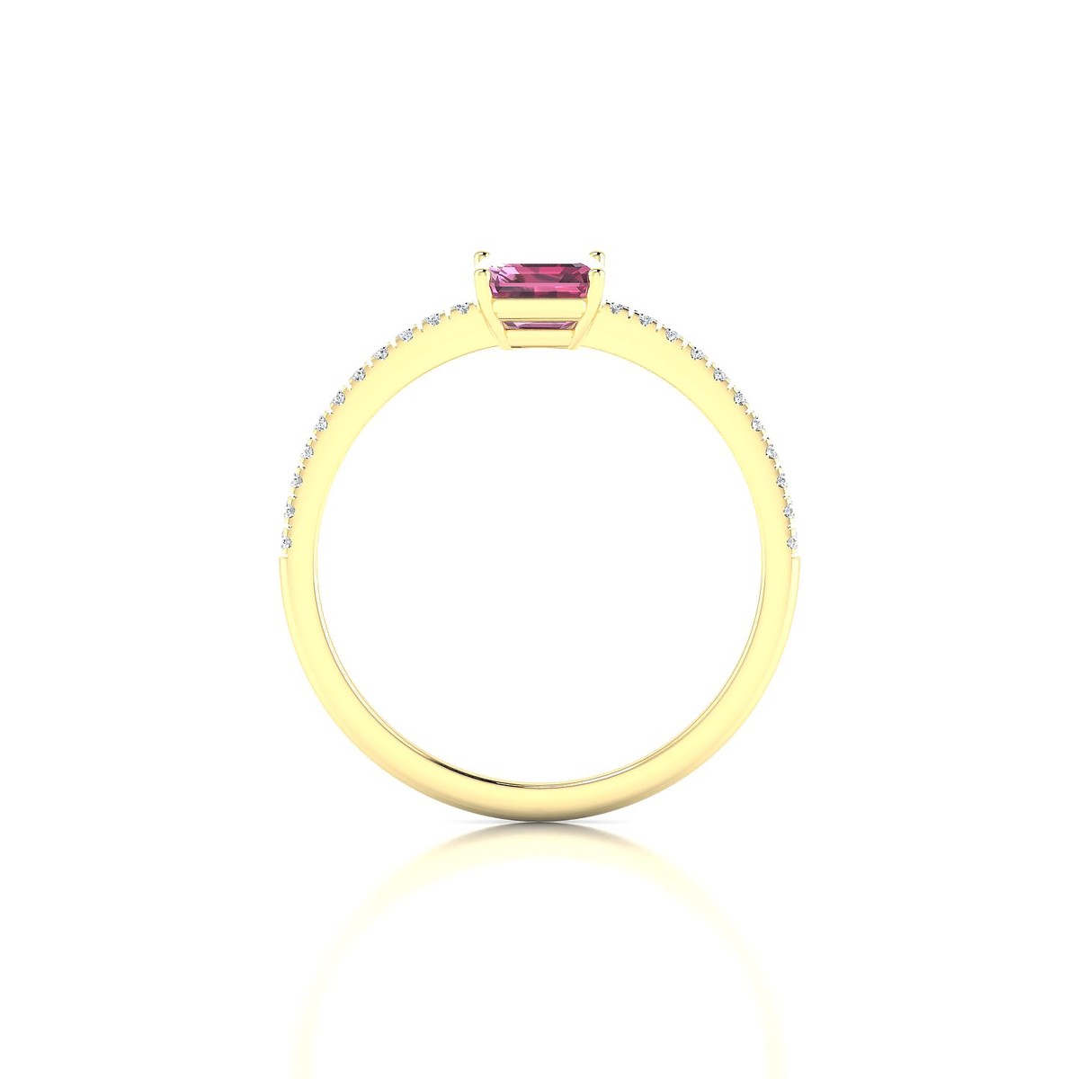 Timeless | 18k Yellow Gold 7 x 5 mm Emerald Rhodolite Ring