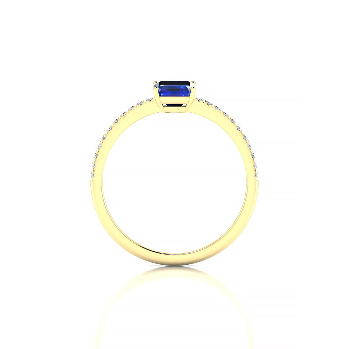 Timeless | 18k Yellow Gold 7 x 5 mm Emerald Sapphire Ring