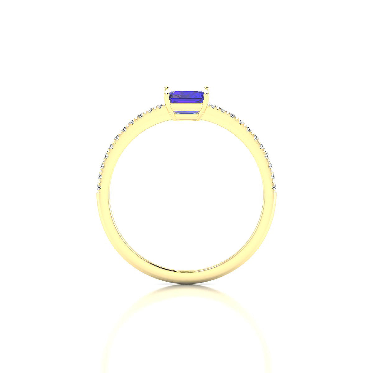 Timeless | 18k Yellow Gold 7 x 5 mm Emerald Tanzanite Ring