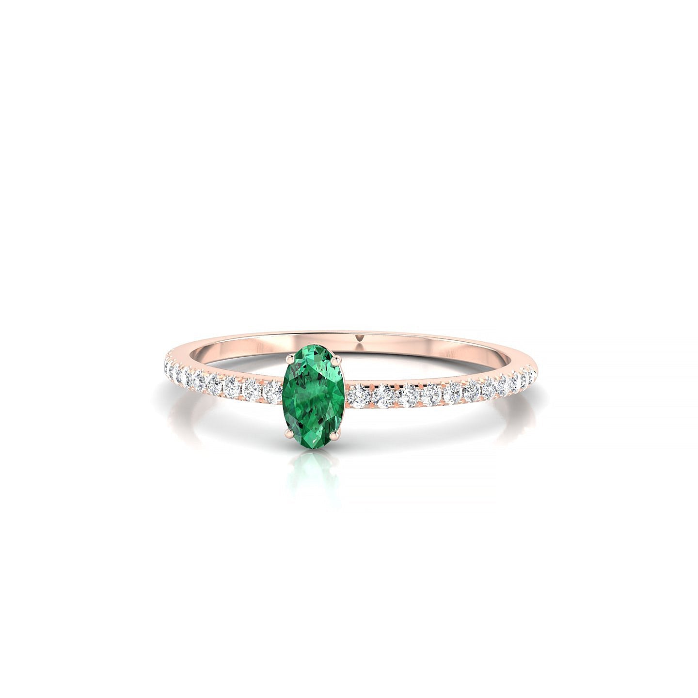 Timeless | 18k Rose Gold 5 x 3 mm Oval Emerald Ring