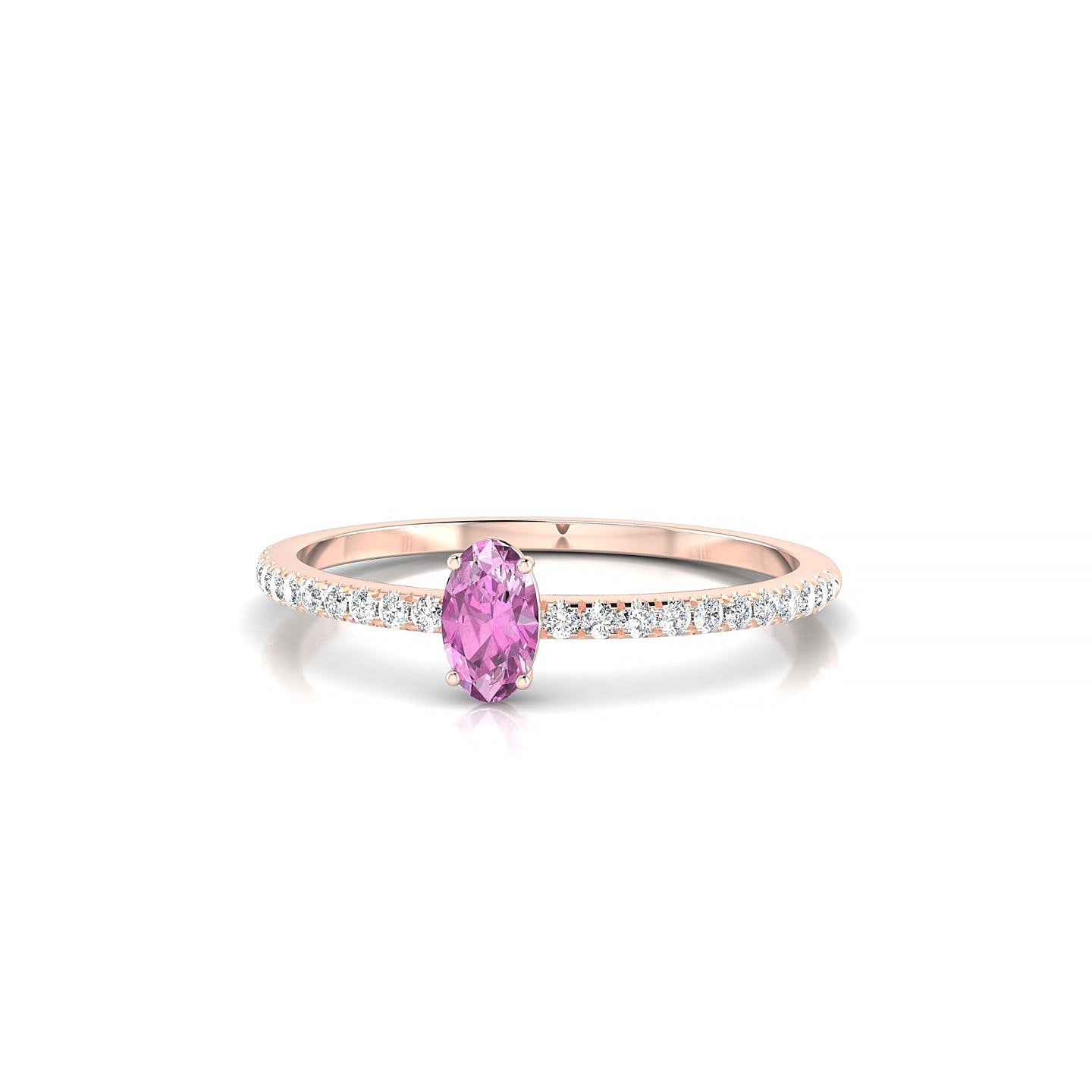 Timeless | 18k Rose Gold 5 x 3 mm Oval Pink Sapphire Ring
