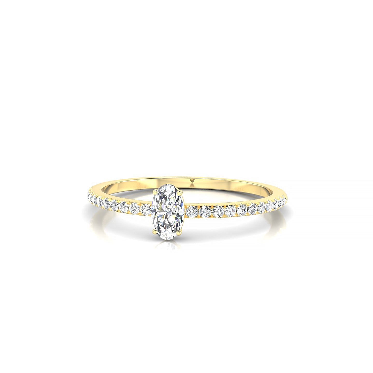Timeless | 18k Yellow Gold 5 x 3 mm Oval Diamond Ring