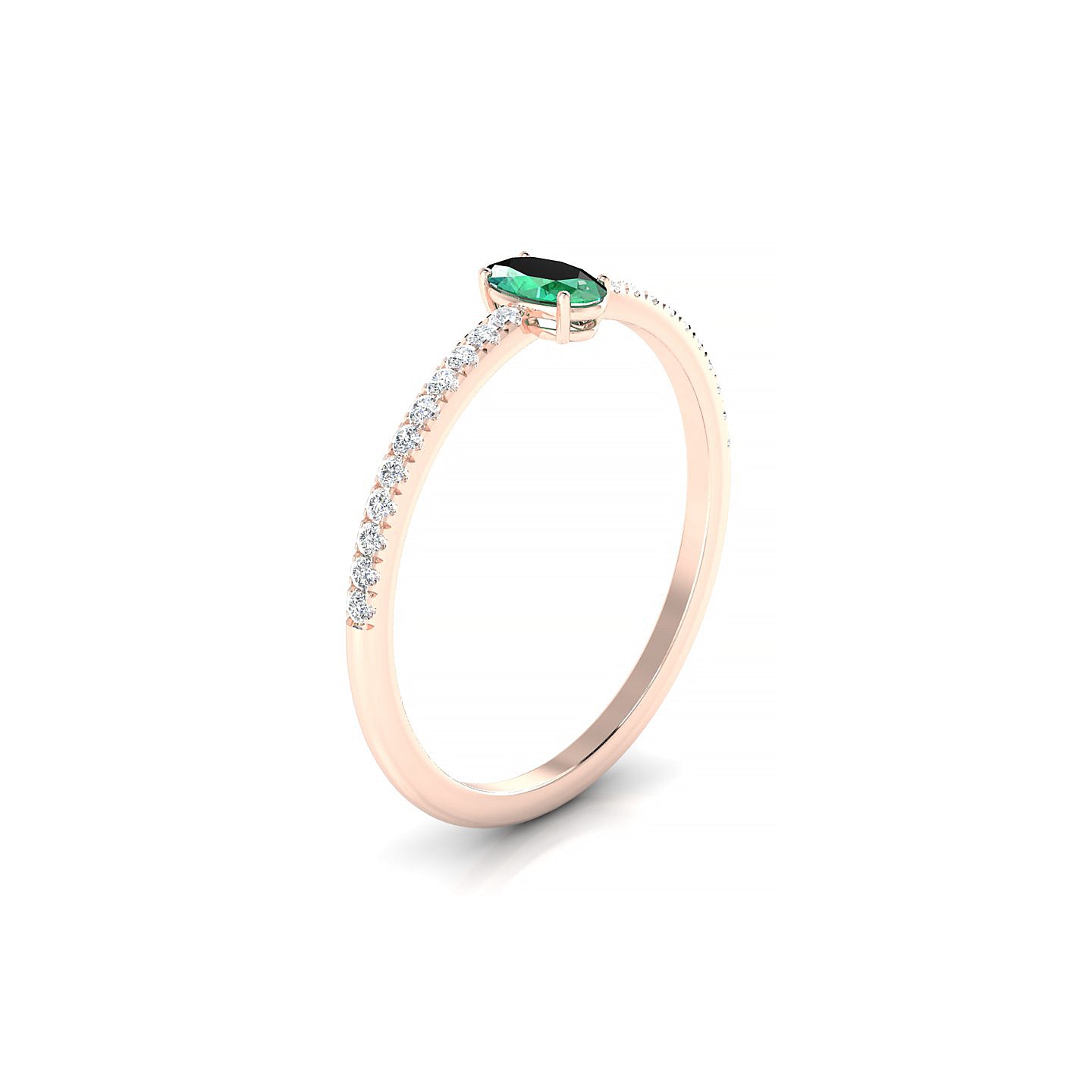 Timeless | 18k Rose Gold 5 x 3 mm Oval Emerald Ring