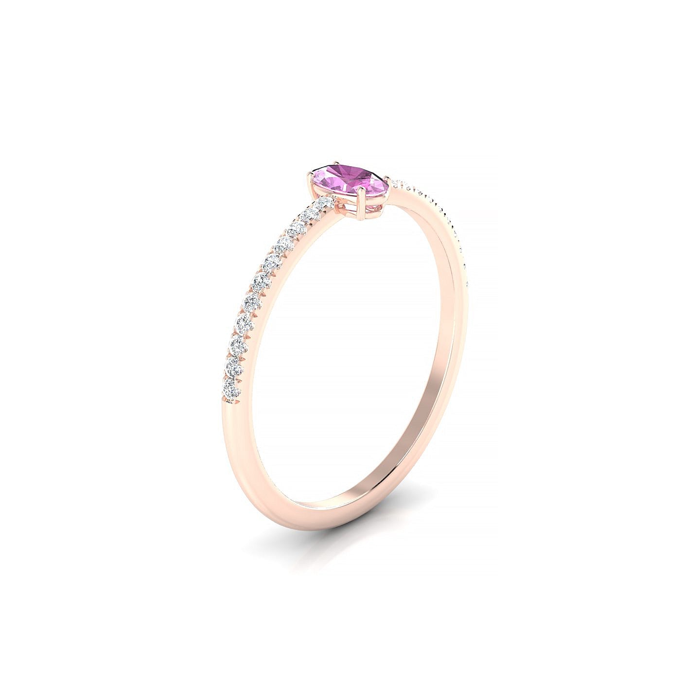 Timeless | 18k Rose Gold 5 x 3 mm Oval Pink Sapphire Ring
