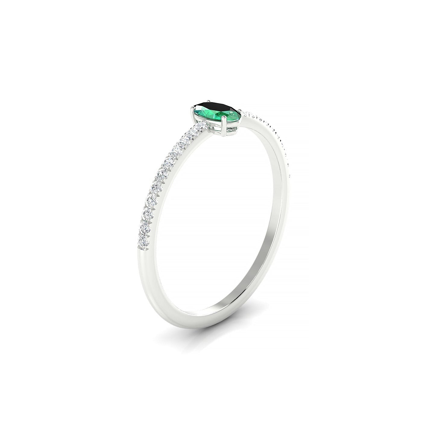 Timeless | 18k White Gold 5 x 3 mm Oval Emerald Ring