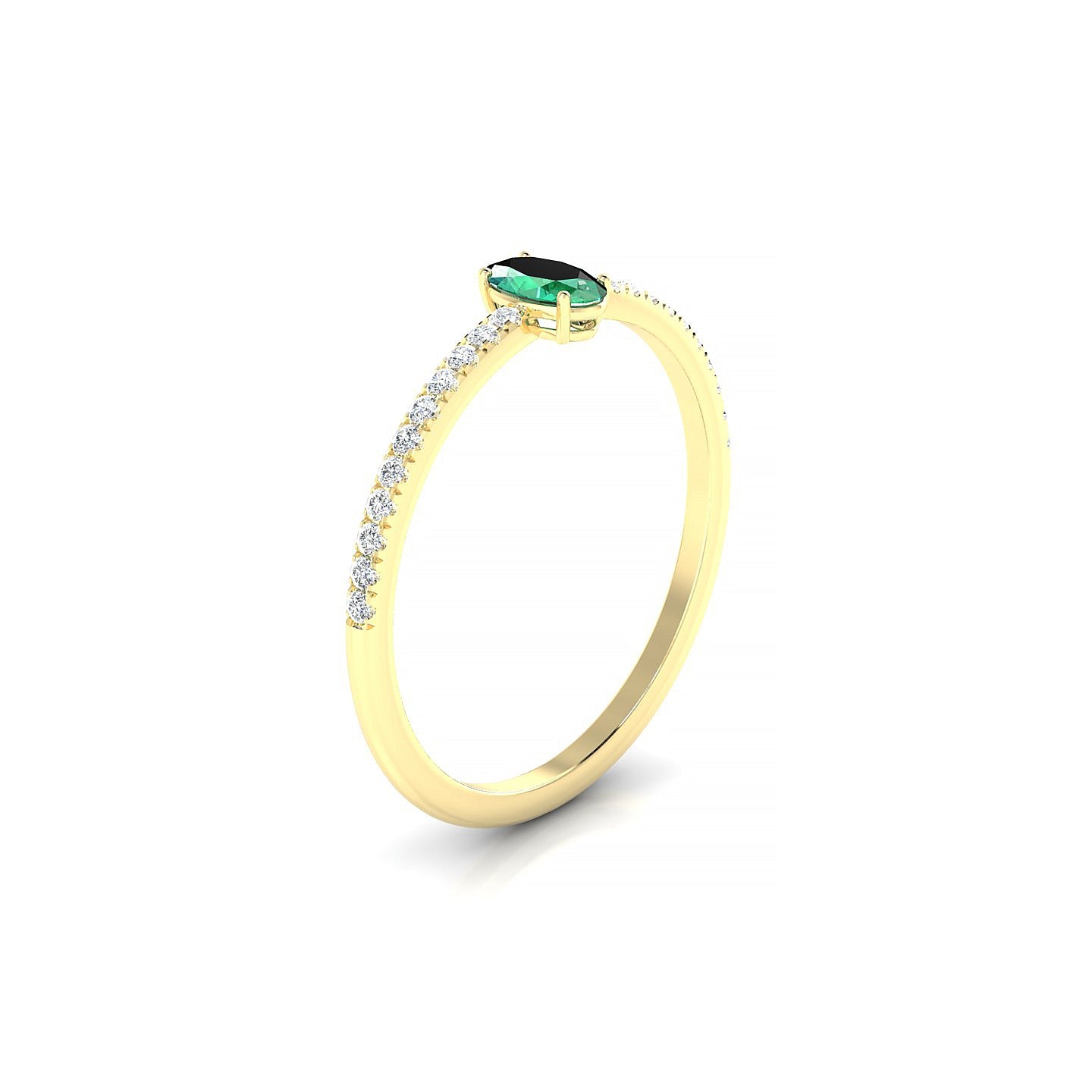Timeless | 18k Yellow Gold 5 x 3 mm Oval Emerald Ring